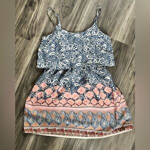 Abercrombie & Fitch Blue and Pink Patterned Dress